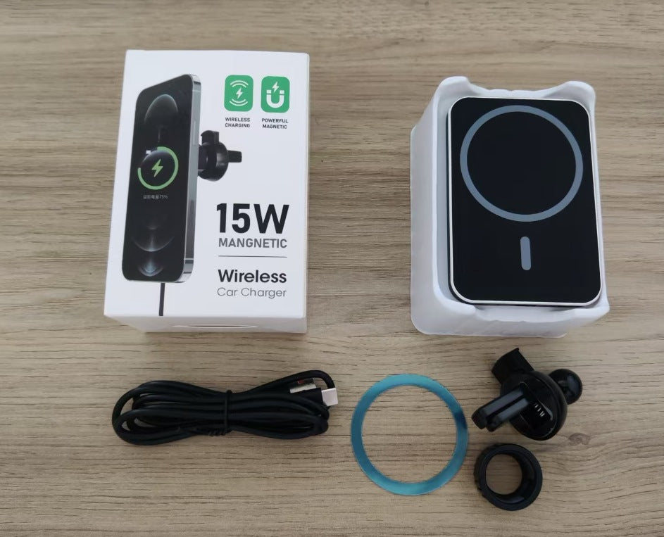 Élégance Auto — Support Magnétique & Chargeur Sans Fil